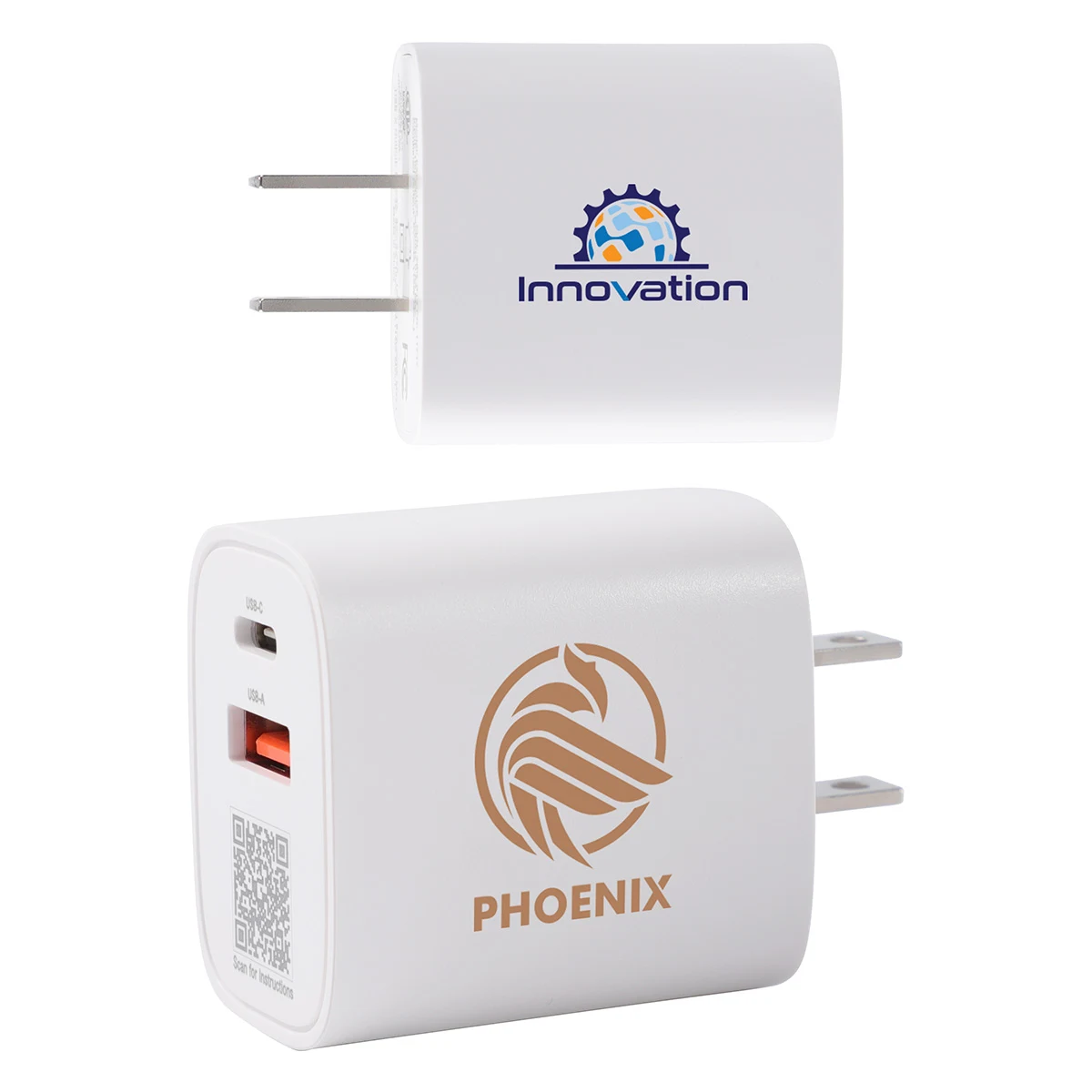 Channel 20W 2- Port PD Wall Charger with Dual Outputs 1