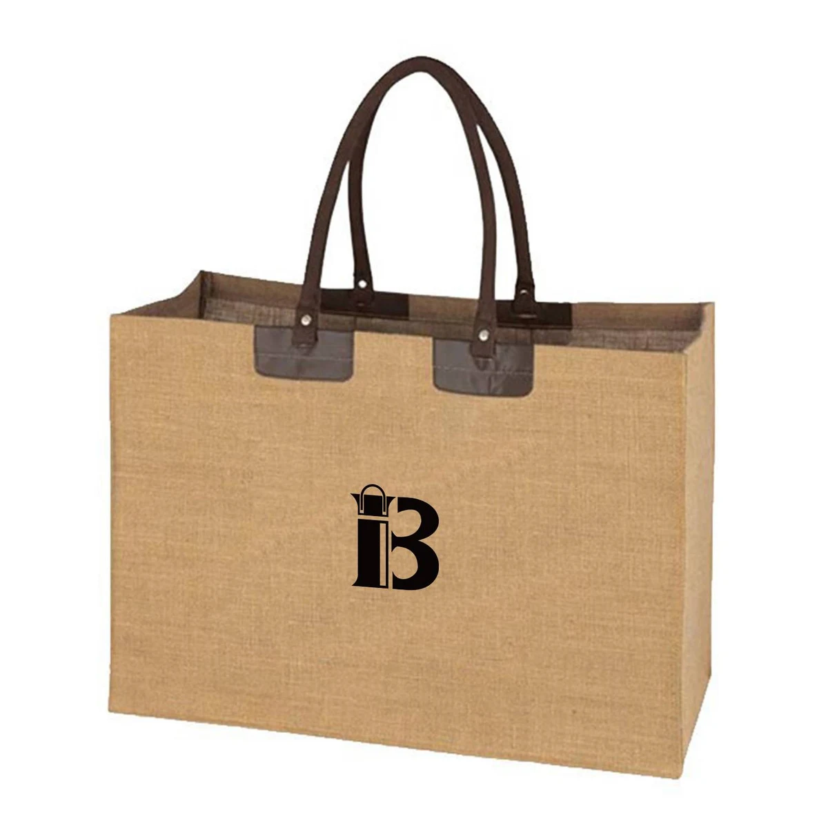 Large Capacity Jute Tote Bag, custom tote bag with logo imprint 1