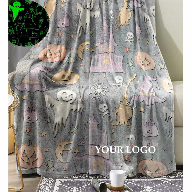 Flannel Luminous Moon And Star Blanket