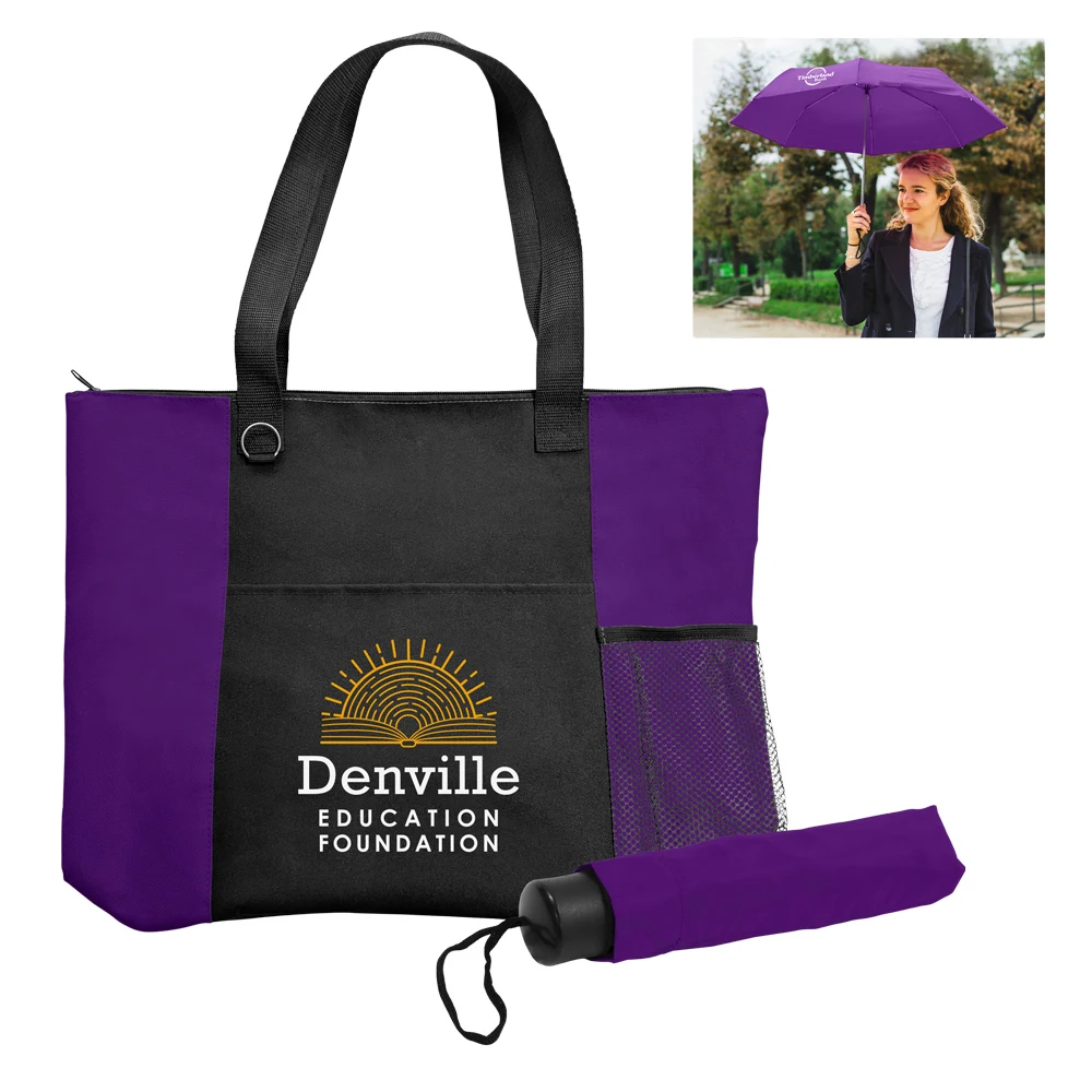 NEW - The Mariner Boat Tote Bag/Compact Econo Umbrella Set, custom tote bag with logo imprint 1