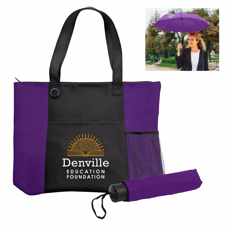 NEW - The Mariner Boat Tote Bag/Compact Econo Umbrella Set
