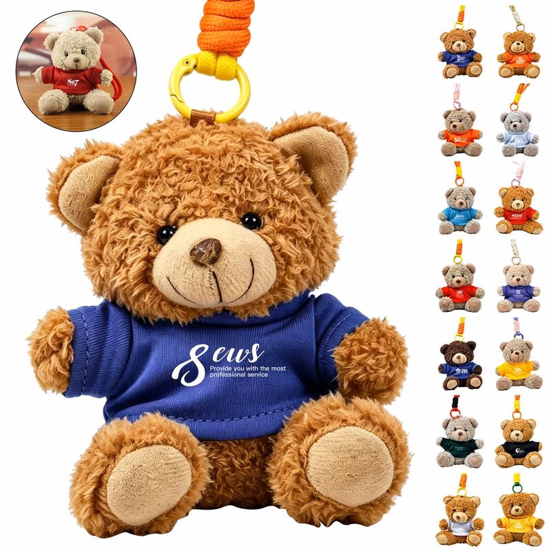 Custom Logo Plush Teddy Bear Keychain