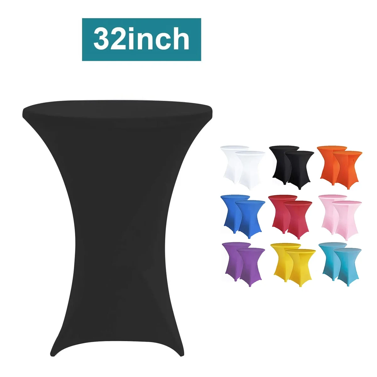 32inch Full-color Cocktail Round Fitted Table Cover 1