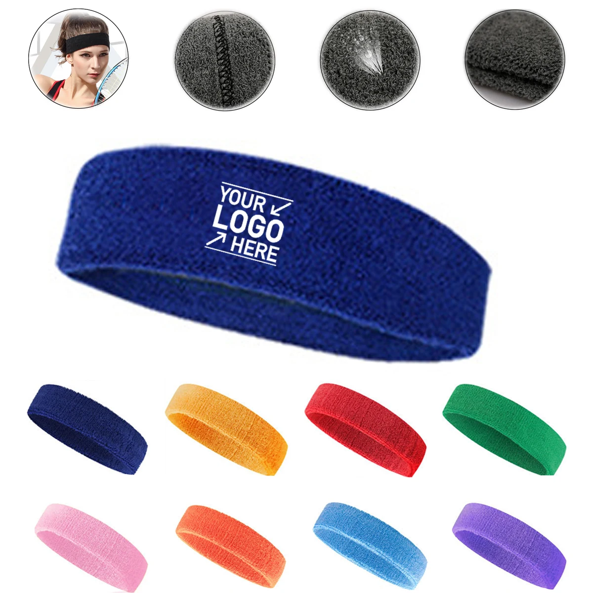Unisex Cotton Sweatband Headband 1