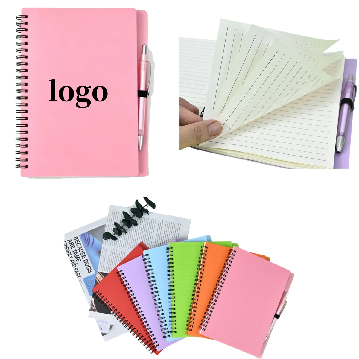 Custom Logo Spiral Bound Notebook With Pen 1