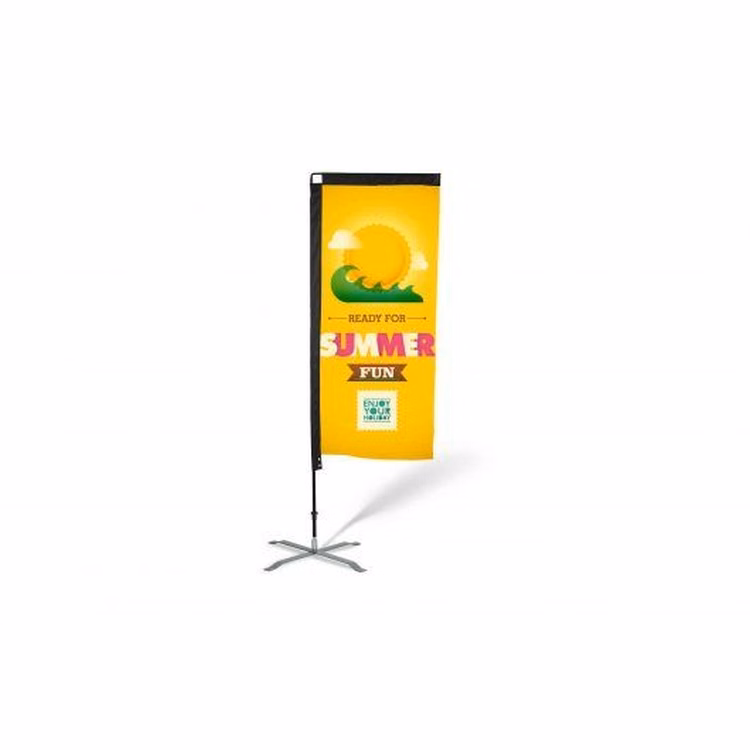 13ft Flat Rectangular Feather Flag Kit - 2 Side Imprint