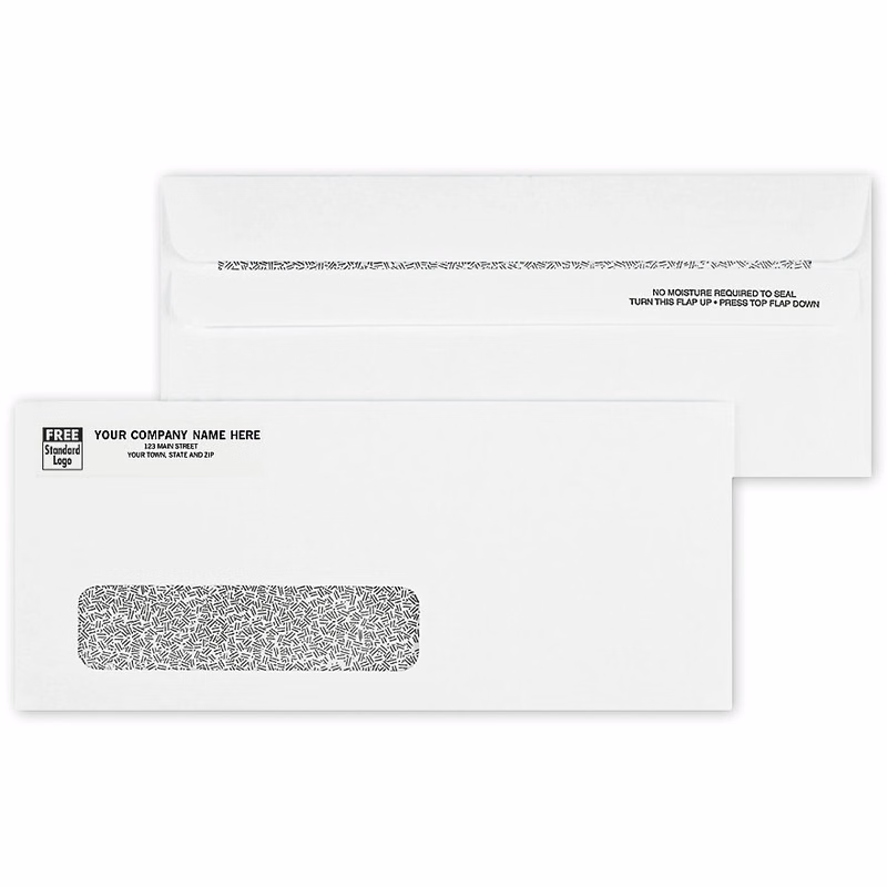 Envelopes, No. 10, Single Window, Security Tint, Self Seal