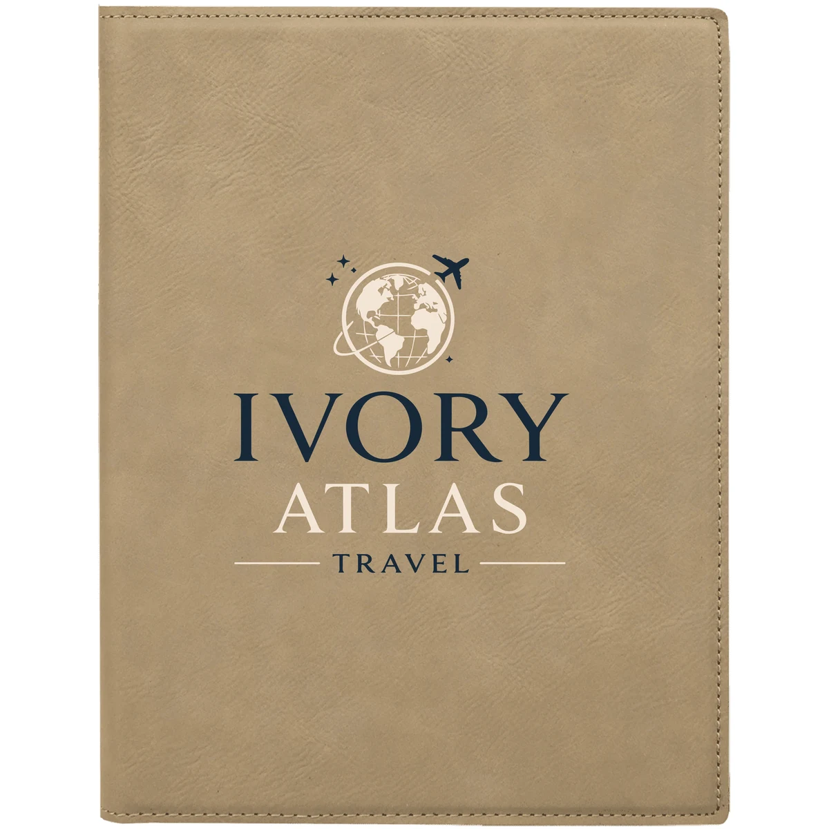 7" x 9" Leatherette Light Brown Portfolio 1
