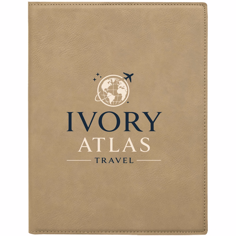 7" x 9" Leatherette Light Brown Portfolio