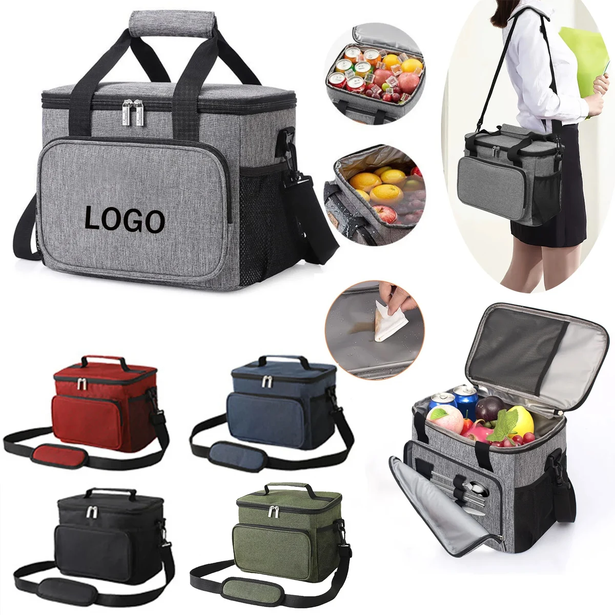 Portable Insulated Thermal Bag for Food and Drinks 1