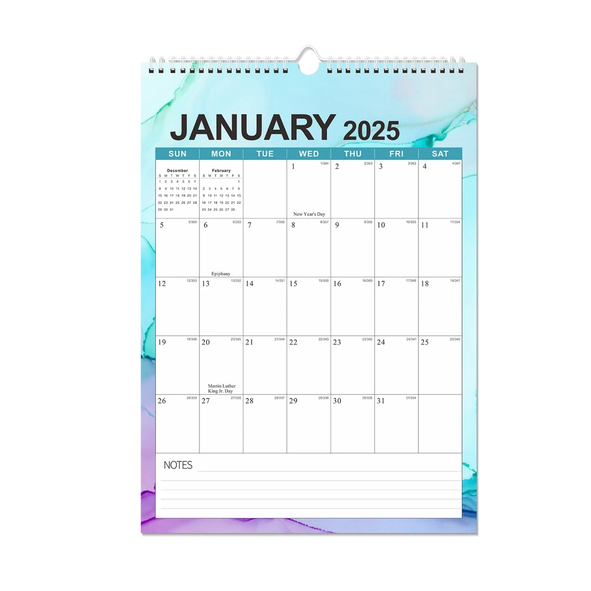 18 Months 17"*12" Dyed Wall Calendar From Jan 2025 To June 2026 1