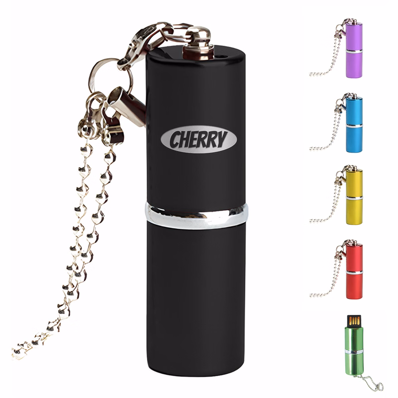 Battery Shape Metal USB Drive W/ Bead Keychain