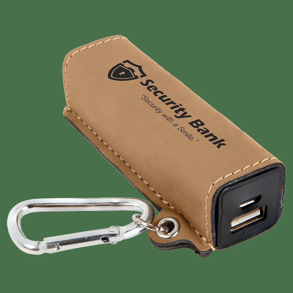 Laserable Leatherette 2200 Mah Power Bank With Usb Cord 1