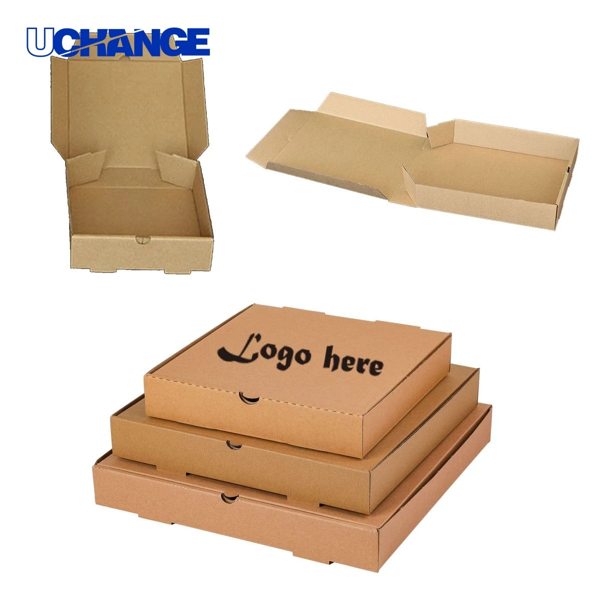 Kraft Paper Pizza Boxes with Custom Logo 1