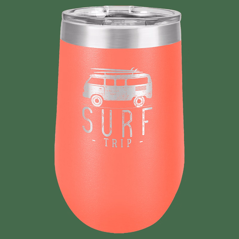 Polar Camel 16 oz. Coral Vacuum Insulated Stemless Tumbler with Lid