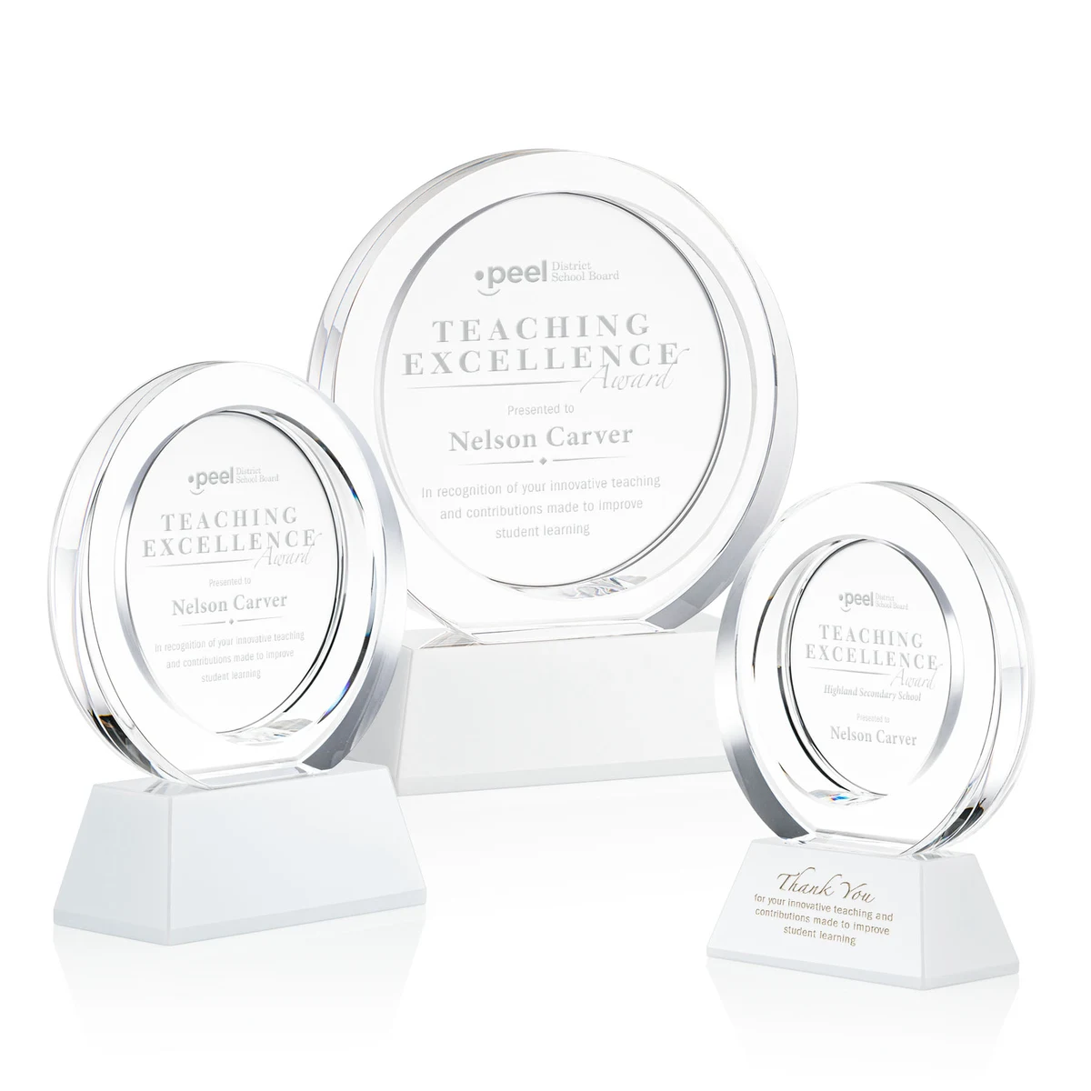 Templeton Award on Base - White, custom award with logo imprint 1