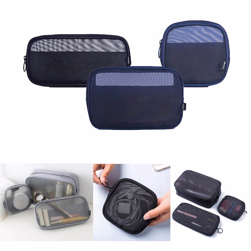 3-PC Set Travel Cosmetic Make-up Electronics Organizing Bags