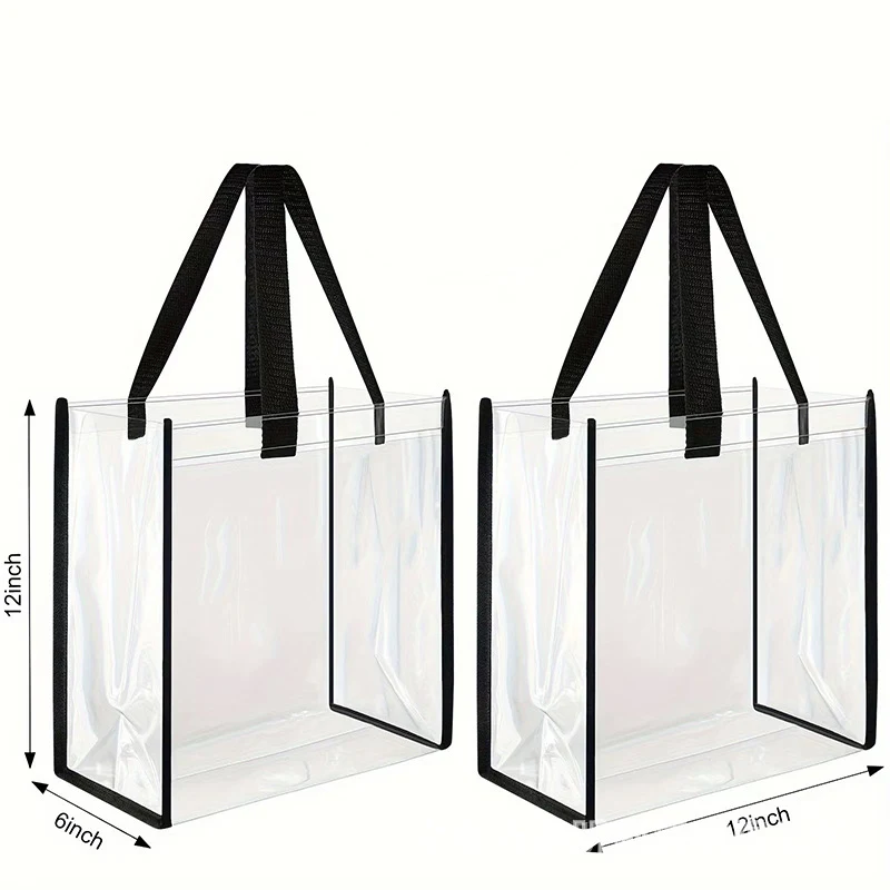 12 x 12 x 6 Inch Clear Tote Bags PVC Plastic Tote Bag With Handles 1