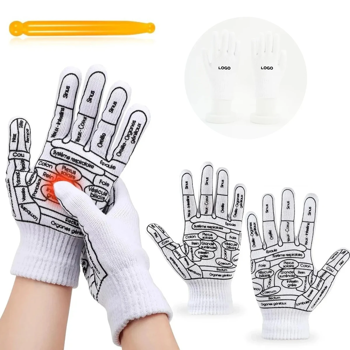 Hand Acupressure Massage Reflexology Gloves 1