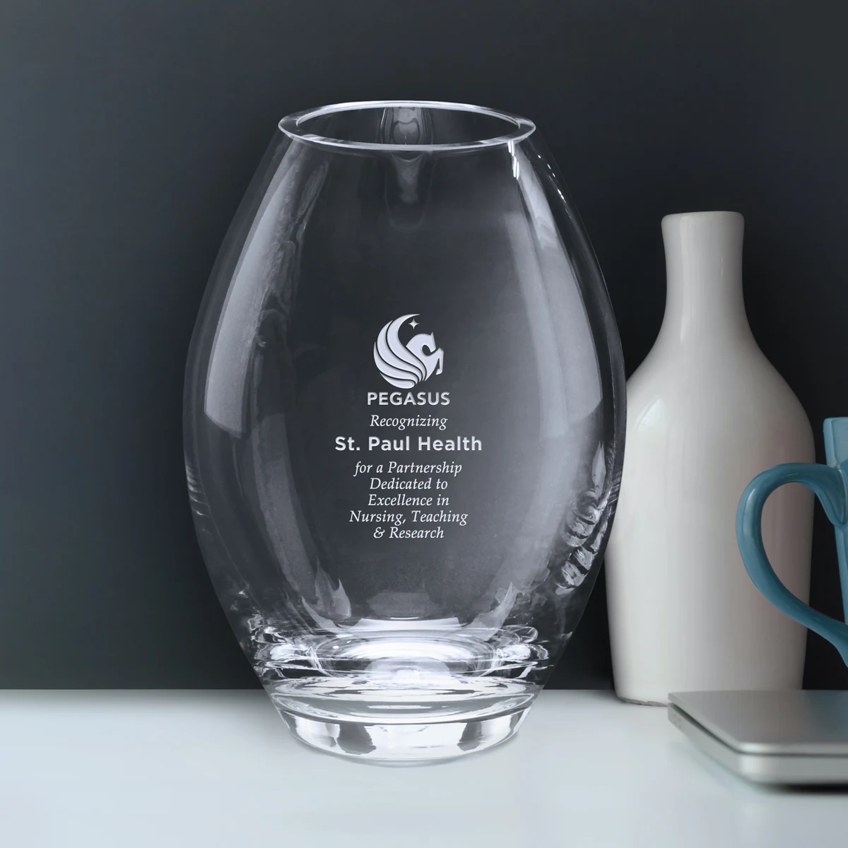 Clear Barrel Vase 1