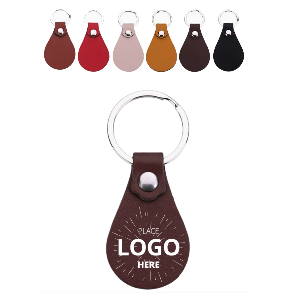 PU Leather Teardrop Keychain 1
