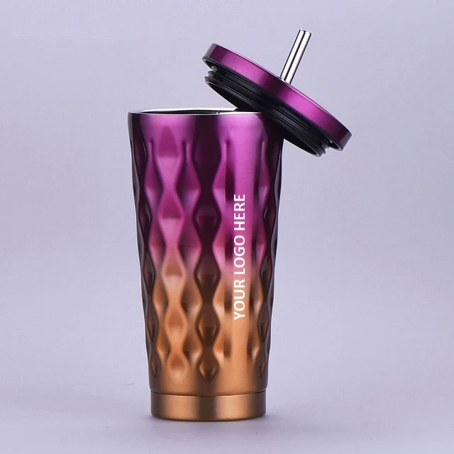Diamond Design Pattern Stainless Steel Tumbler 16 oz 1