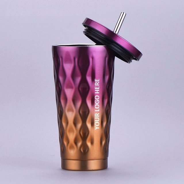 Diamond Design Pattern Stainless Steel Tumbler 16 oz