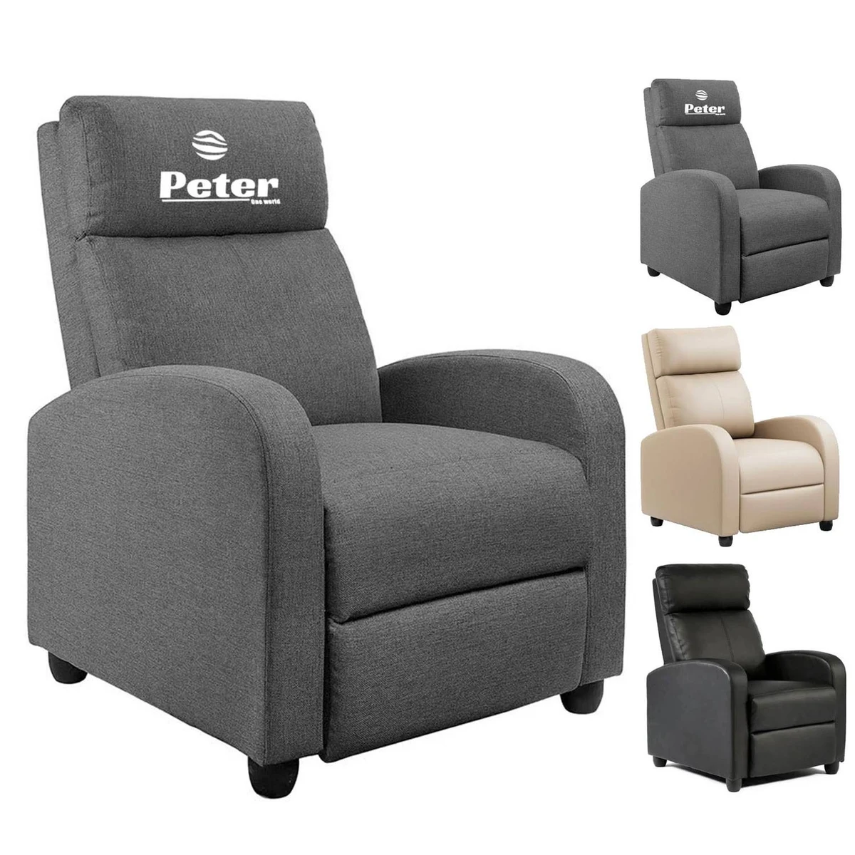 Adjustable Thick Recliner w/ Comfortable Footrest 1