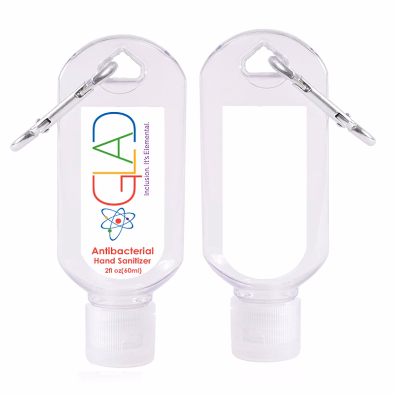 Hand Sanitizer Gel with Carabiner, 2 oz. - Printed