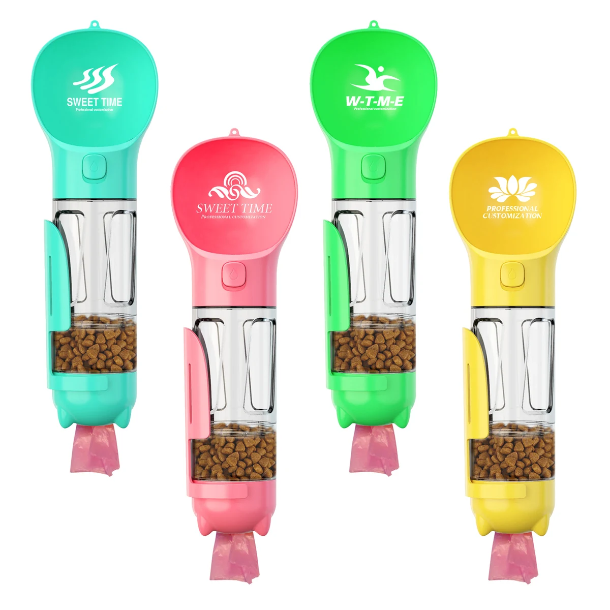 Portable Pet Water Bottle With Food Container And Poop Bag 1