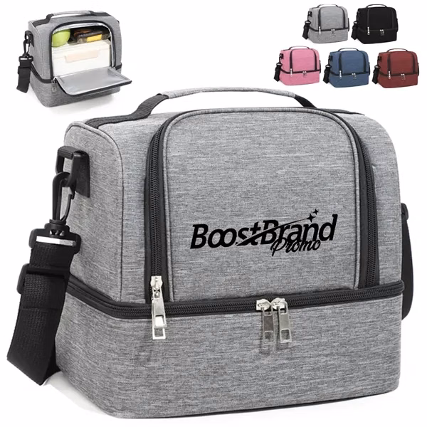 Custom 20L Insulated Dual Compartment Lunch Bag — Corporate Wellness Giveaway
