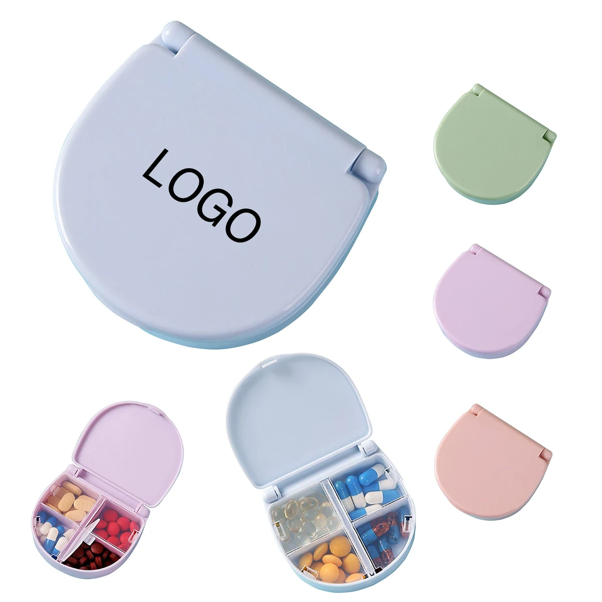 4 Compartments Plastic Pill Case 1