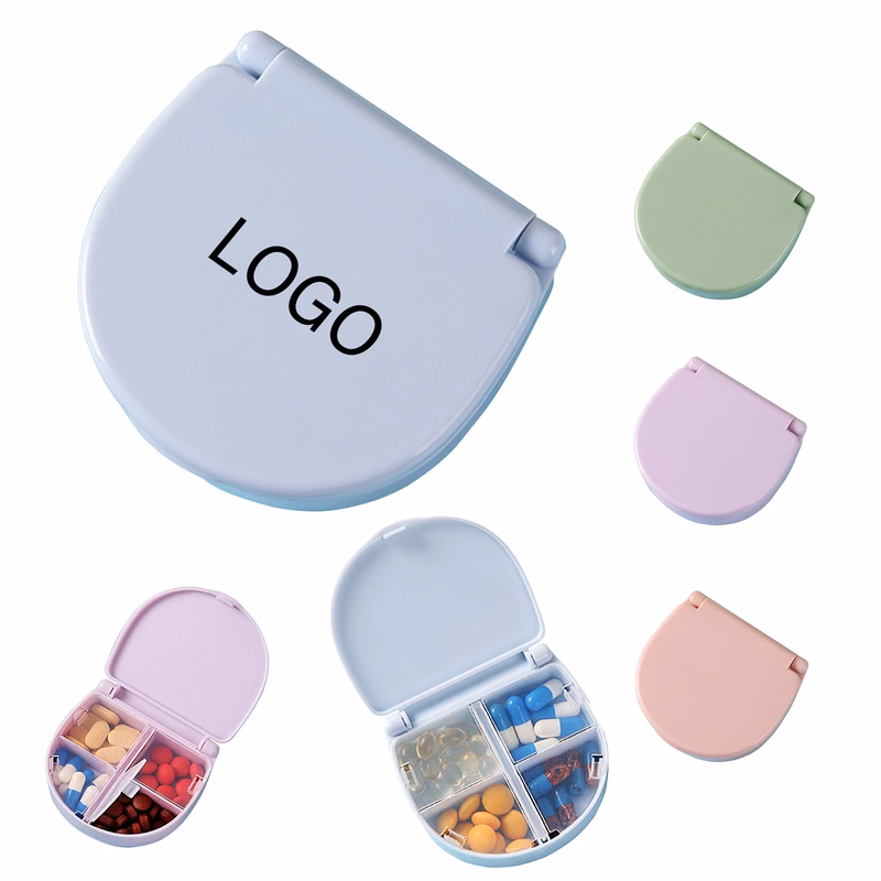 4 Compartments Plastic Pill Case