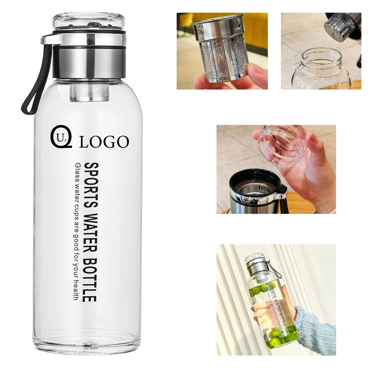 32 Oz Sport Glass Water Bottle 1
