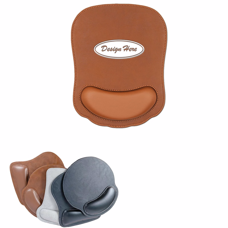 Premium PU Leather Wrist Cushion Mouse Pad