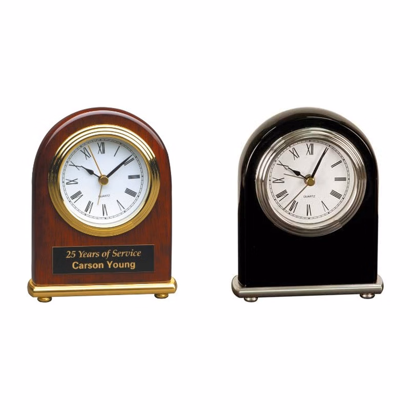 4" x 5" Piano Finish Arch Desk Clock
