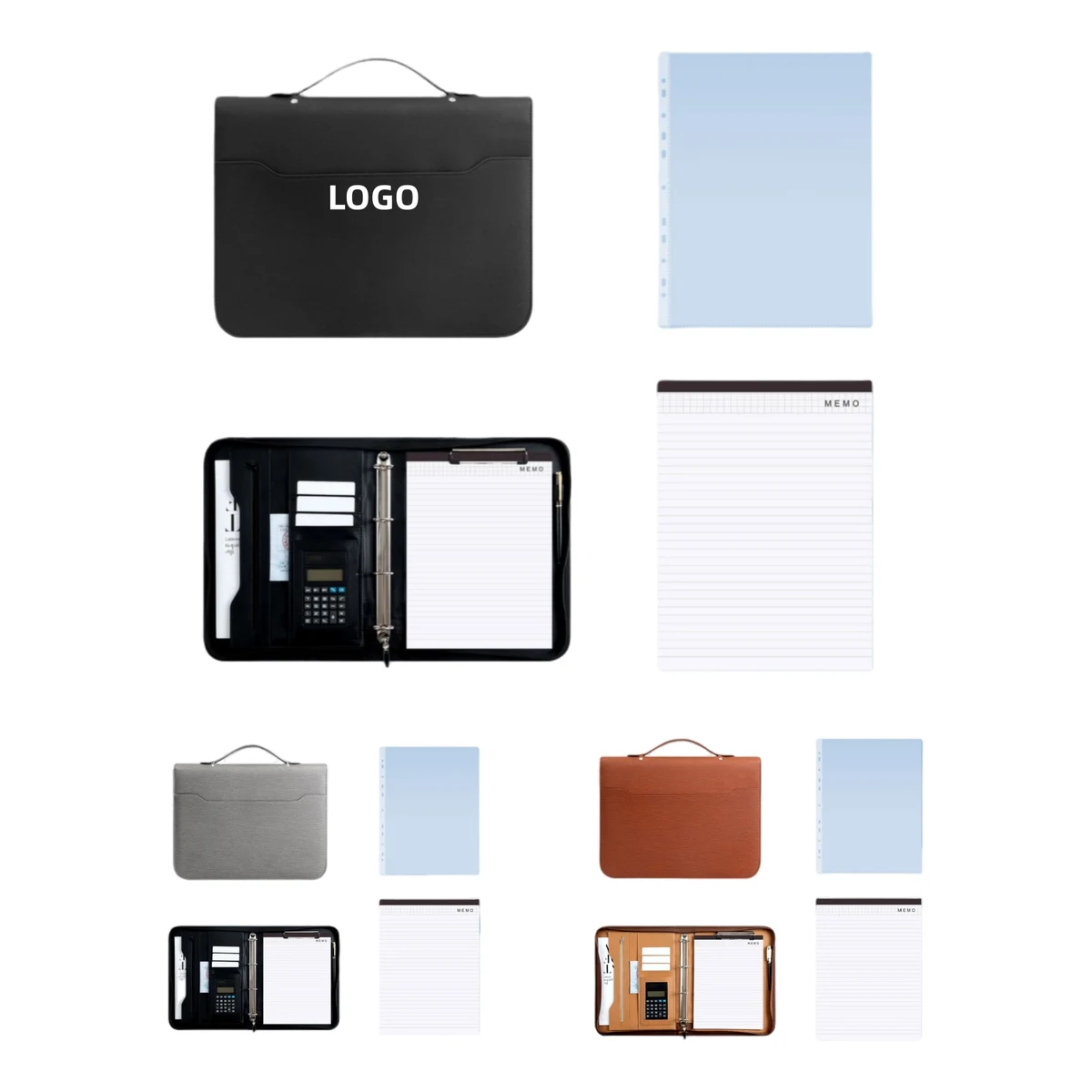 Zippered Leather Folder w/Calculator 1