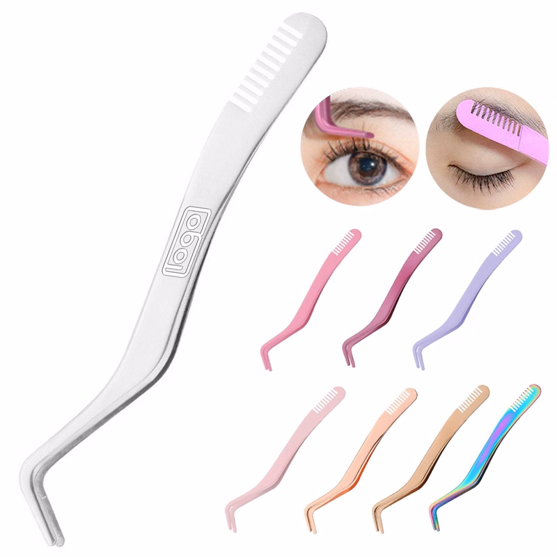 Stainless Steel Eyelash Tweezer w/ Comb