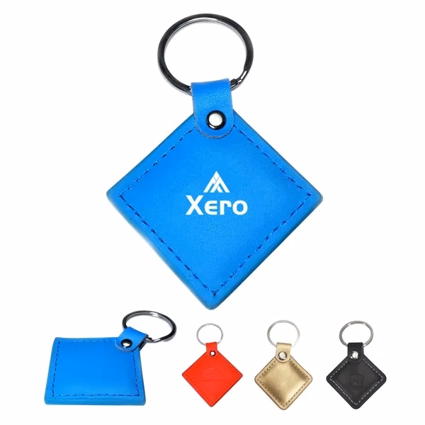 Custom Leatherette Rectangular Keychain with Full-Color Engraving — Premium Accessory