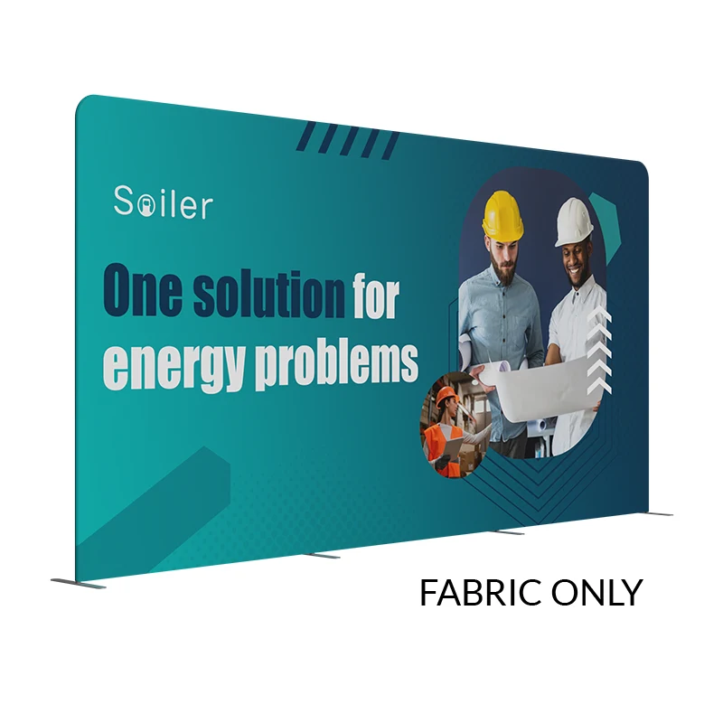 20w x 10'h Xtra Tall Xpress Straight Display Wall - Fabric Only 2 Side Imprint 1
