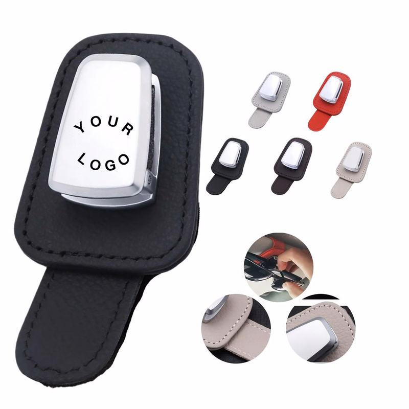 Leather Car Visor Sunglasses Holder Clip