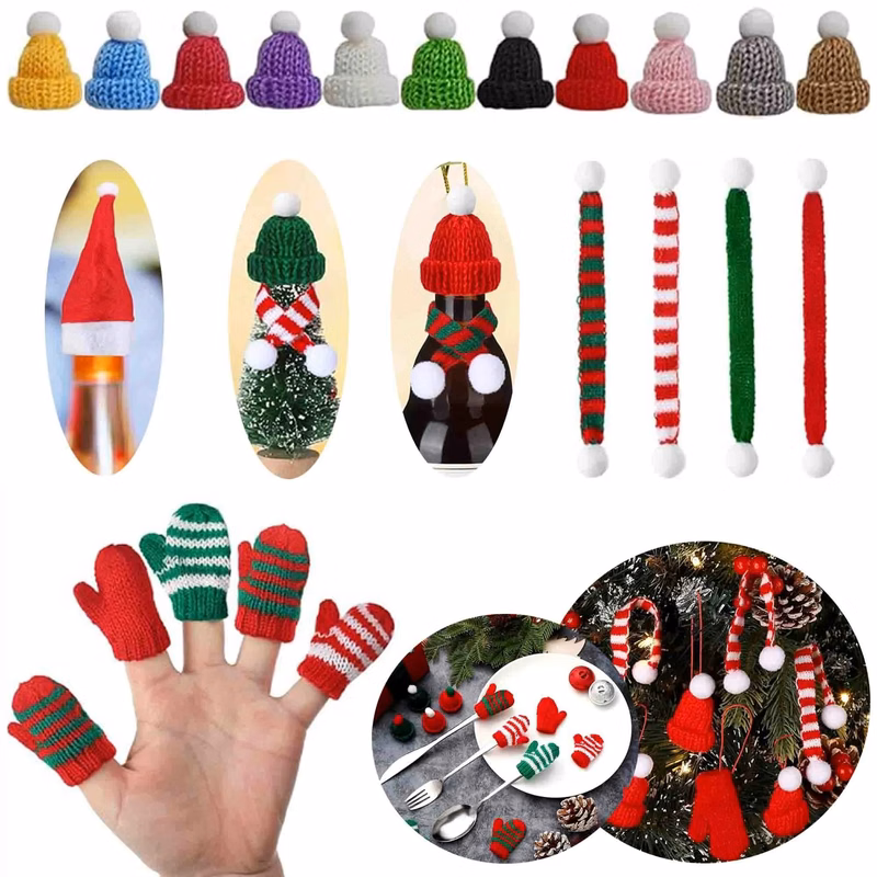 Mini Christmas Knit Hat Scarf Gloves