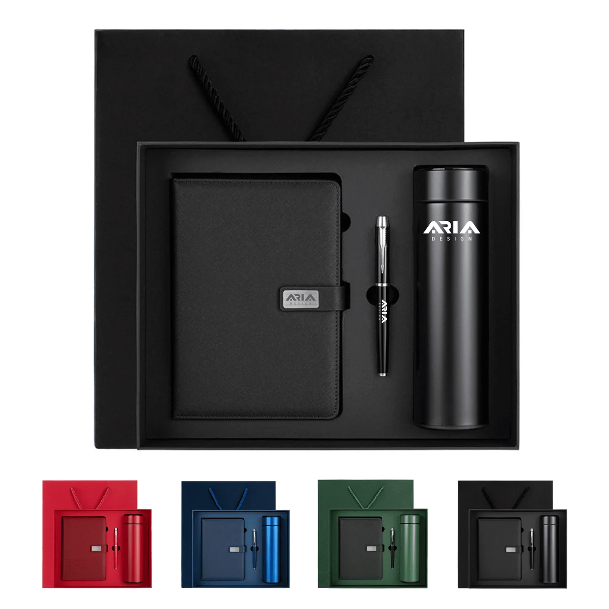 MOQ 25 Faux Leather A5 Notebook & Thermos Gift Set 1