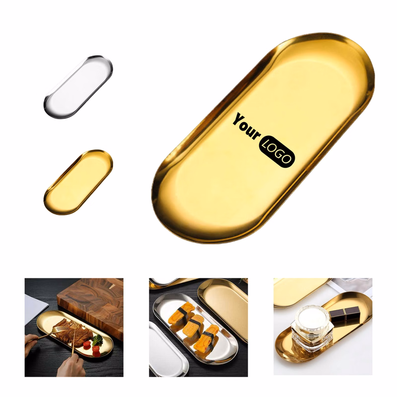 9.1 x 4.3 Inch Oval Stainless Steel Tray