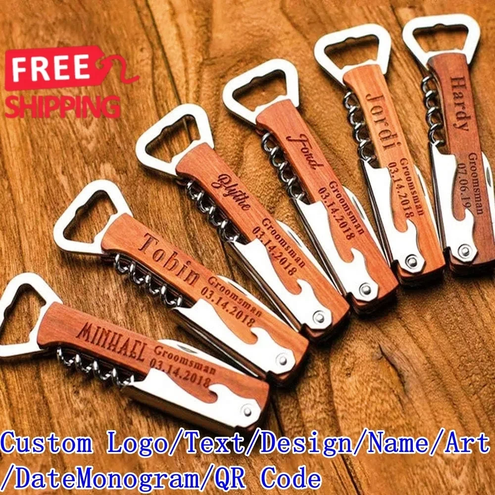 Wooden Handle Corkscrew Bottle Opener 1