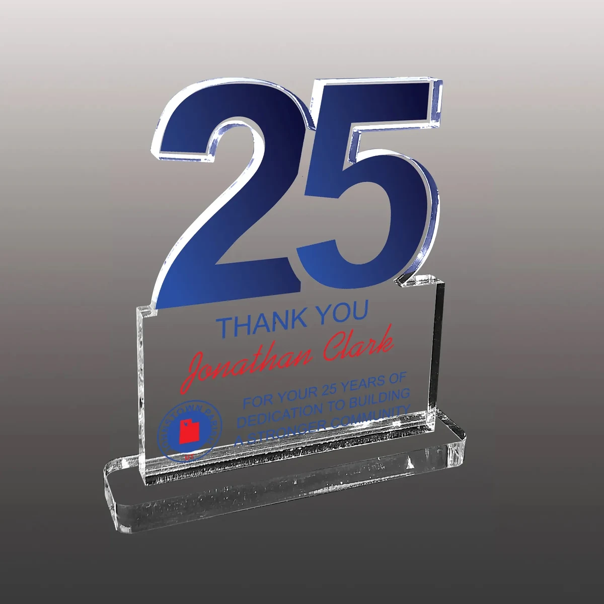 Number Twenty-Five Shaped Acrylic Award - Ultra Vivid Color 1