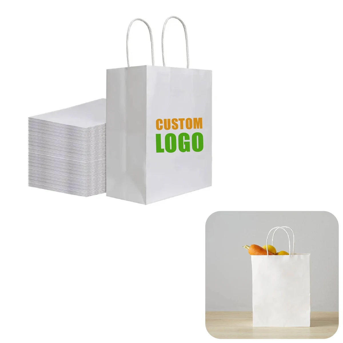 MOQ 50 pcs Full color Gift Paper Bags 1