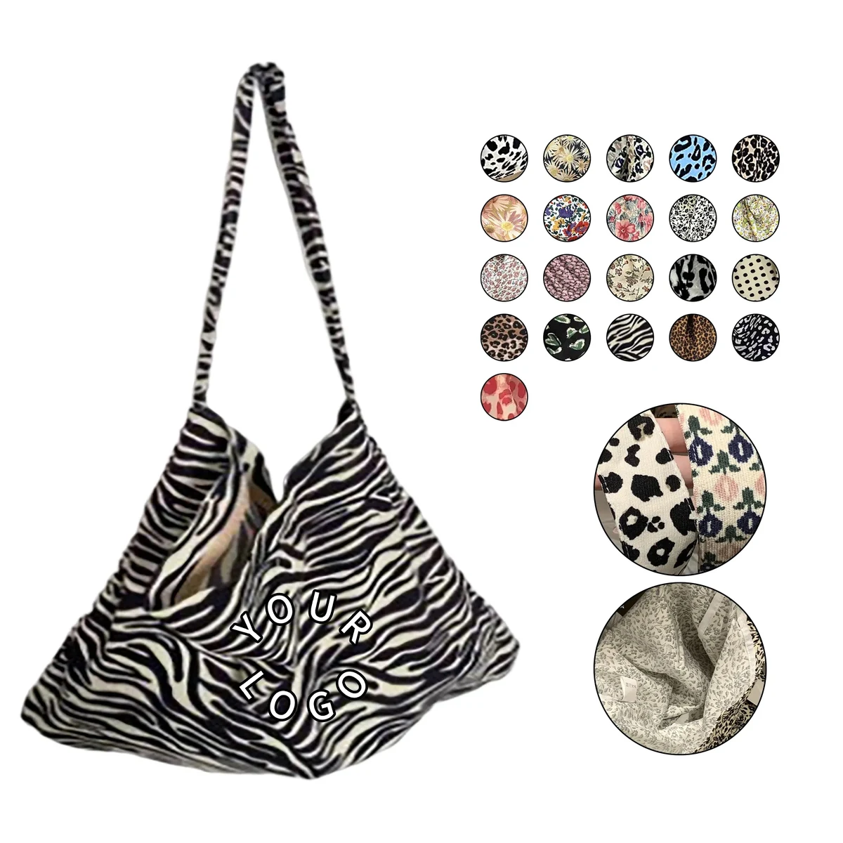 Leopard Print Canvas Tote Bag, custom tote bag with logo imprint 1