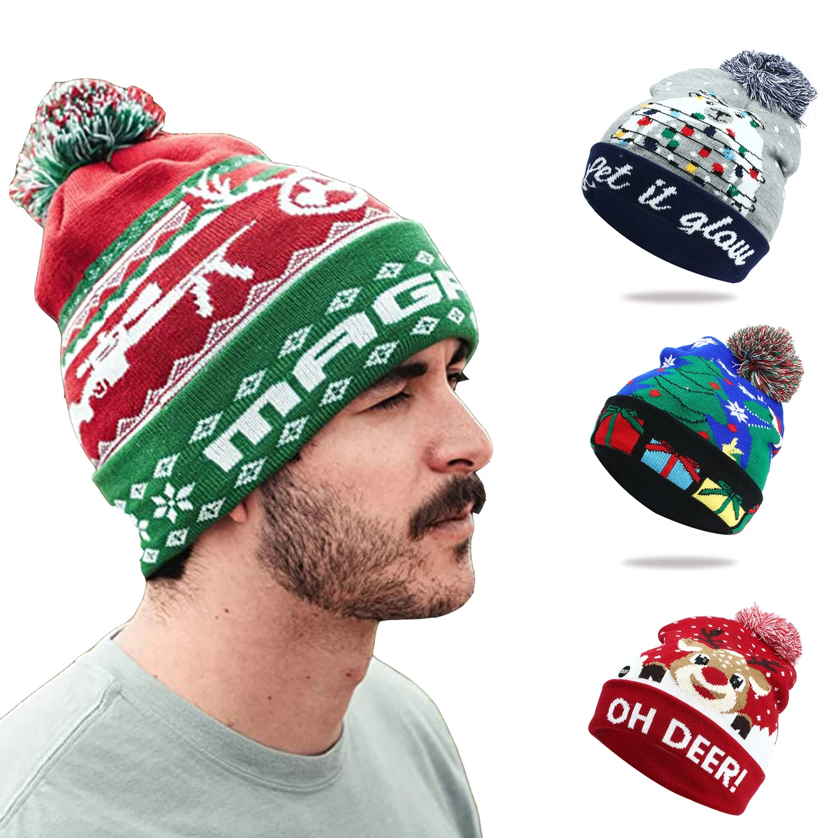 Jacquard and Embroidery Beanie 1
