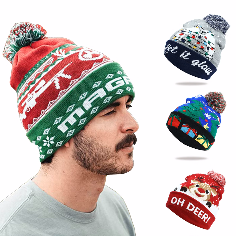 Jacquard and Embroidery Beanie